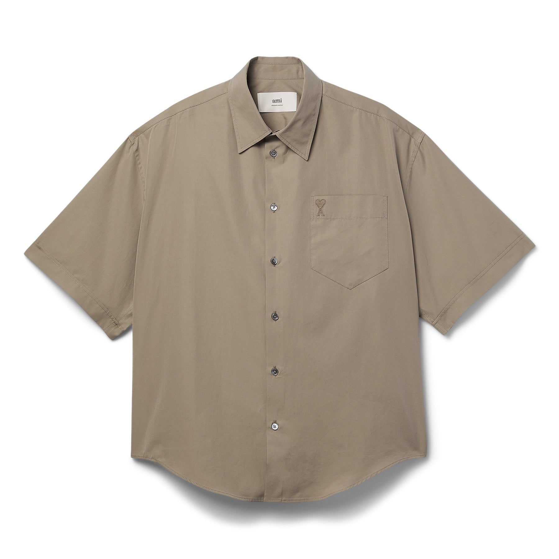 AMI Short Sleeve Boxy Shirt (Ash) Top