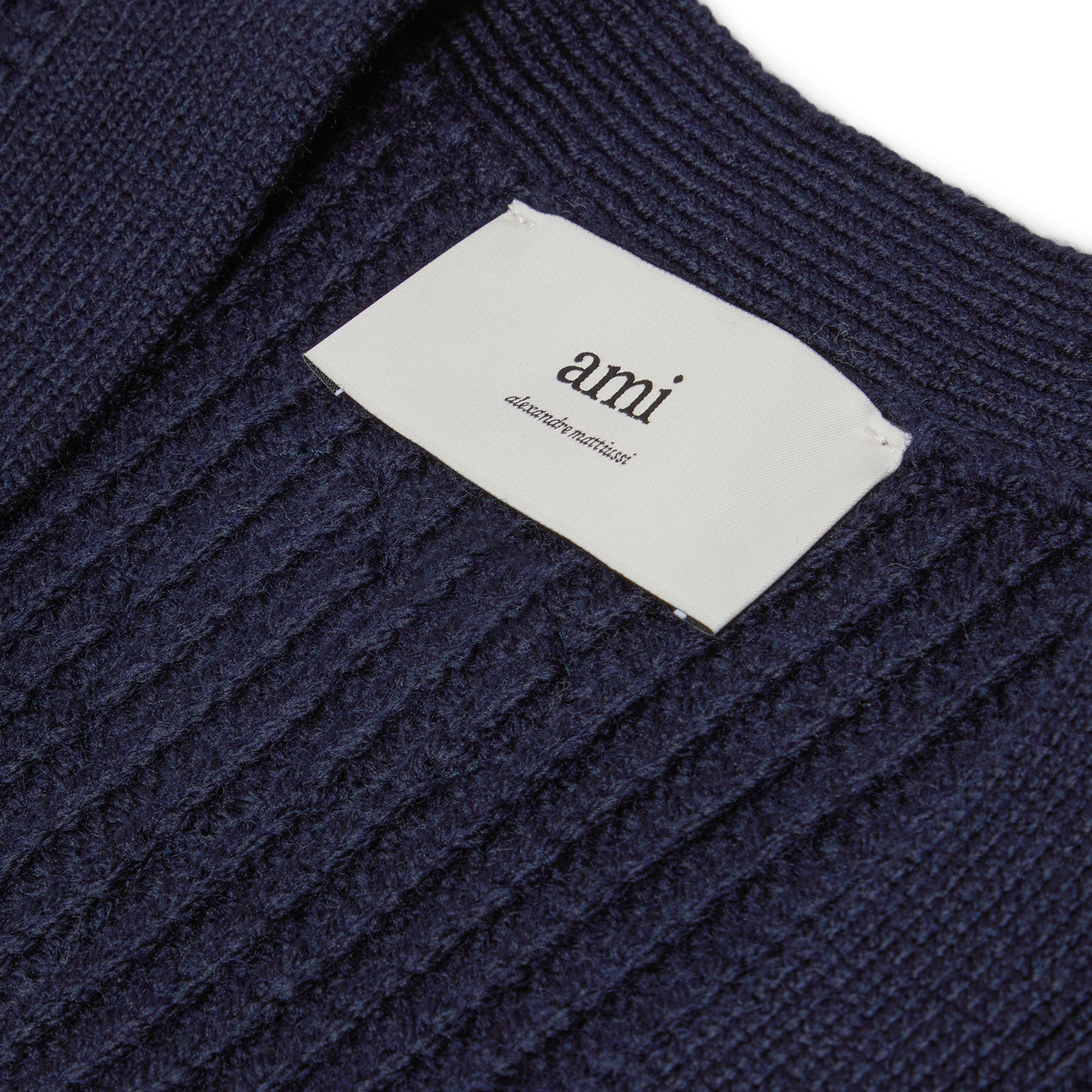 AMI Ribbed Cardigan (Navy blue) Top