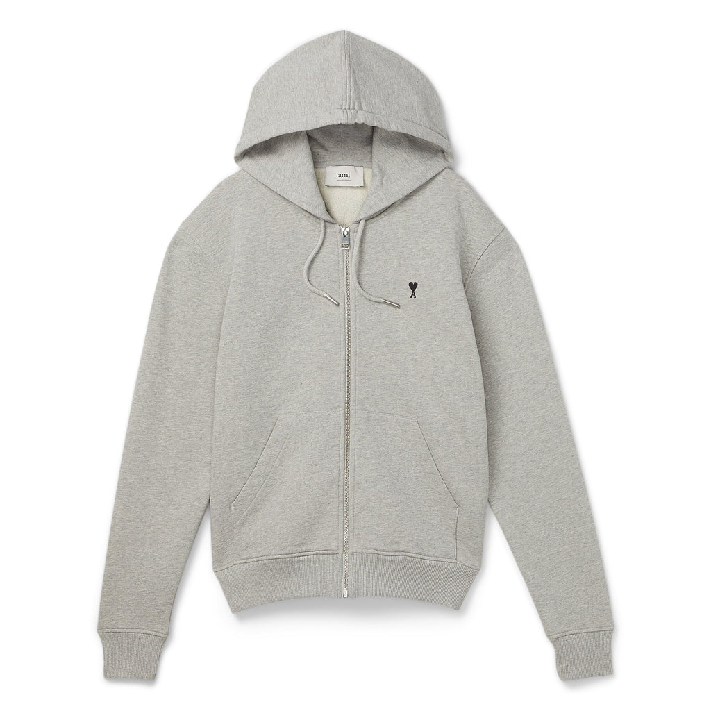 AMI ADC Zip Hoodie (Heather Ash Grey) Top