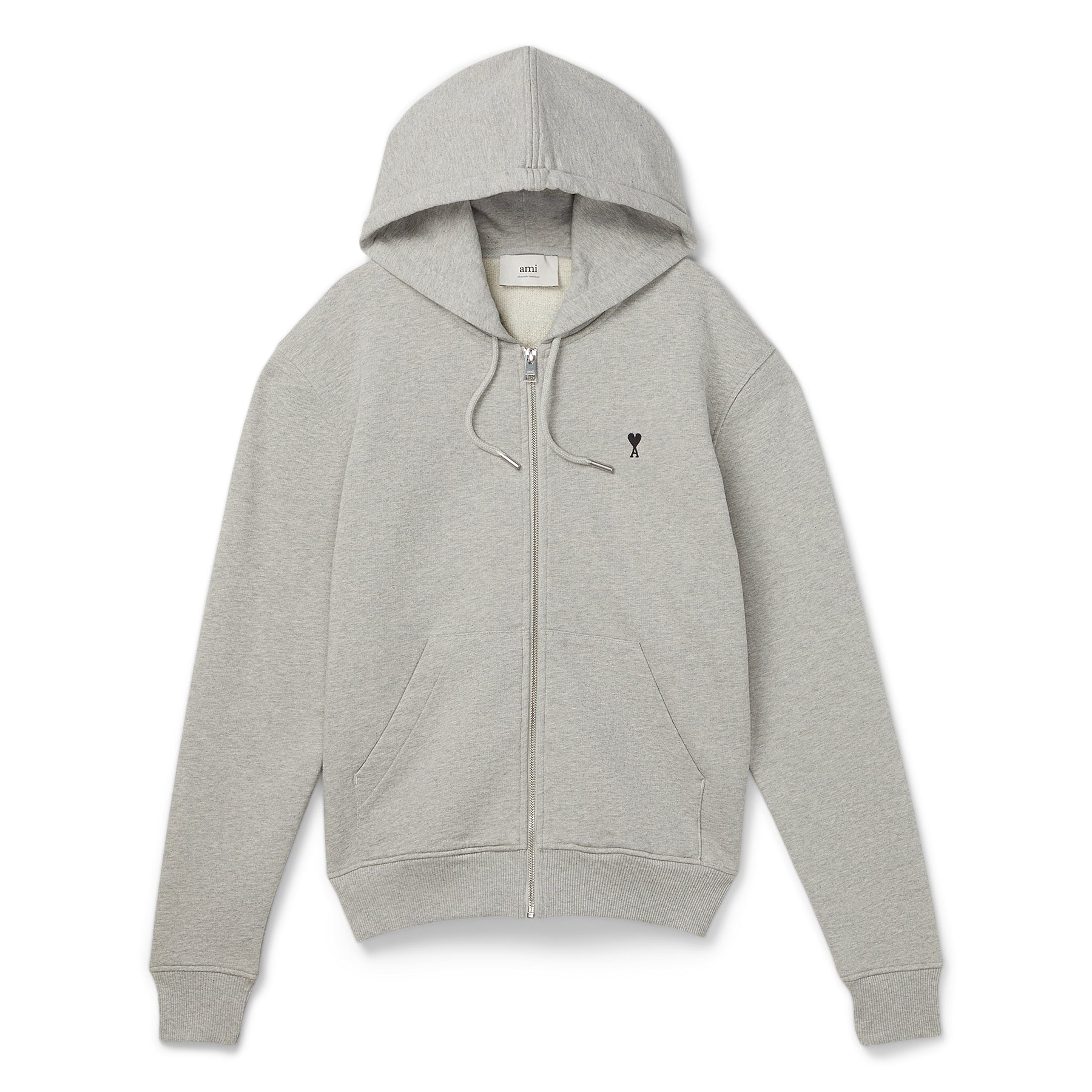 AMI ADC Zip Hoodie (Heather Ash Grey) Top
