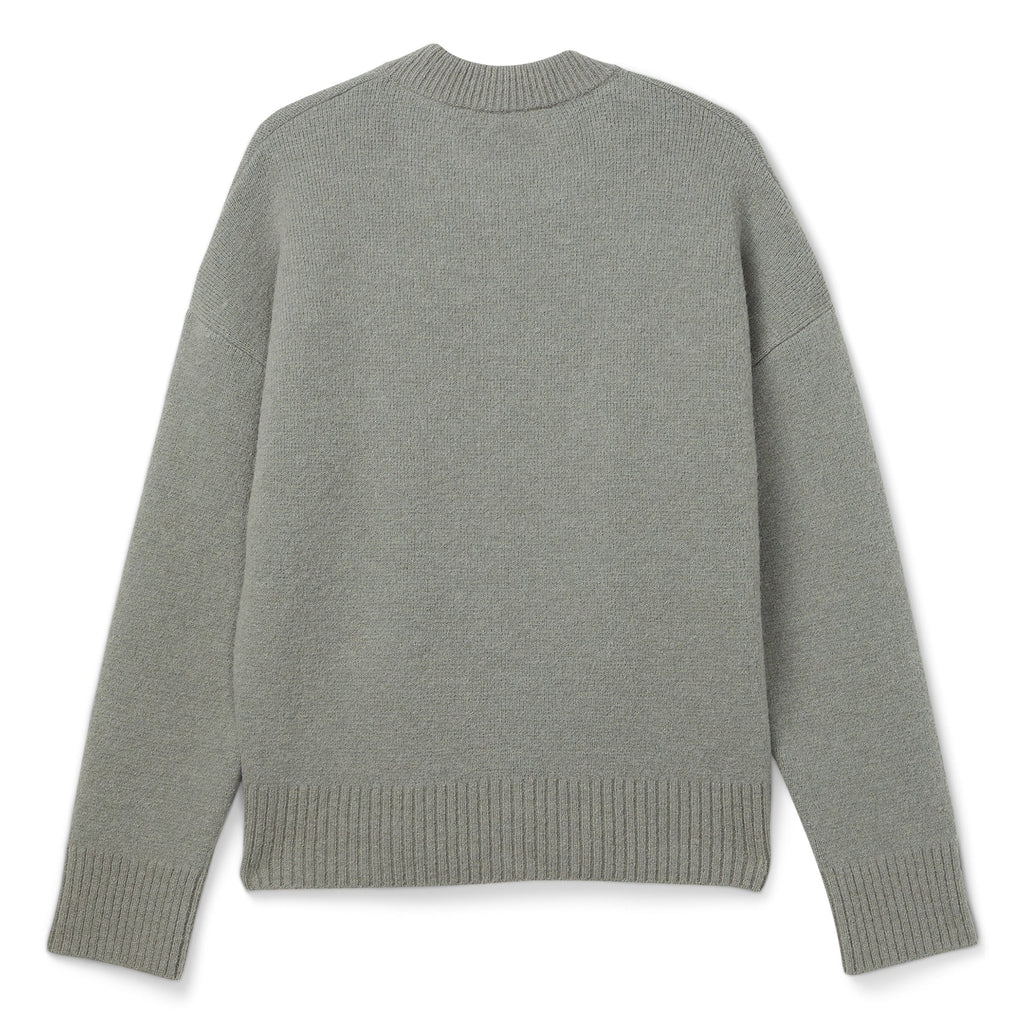 AMI ADC Alpaca Crewneck Sweater (Grey/Off white) Top