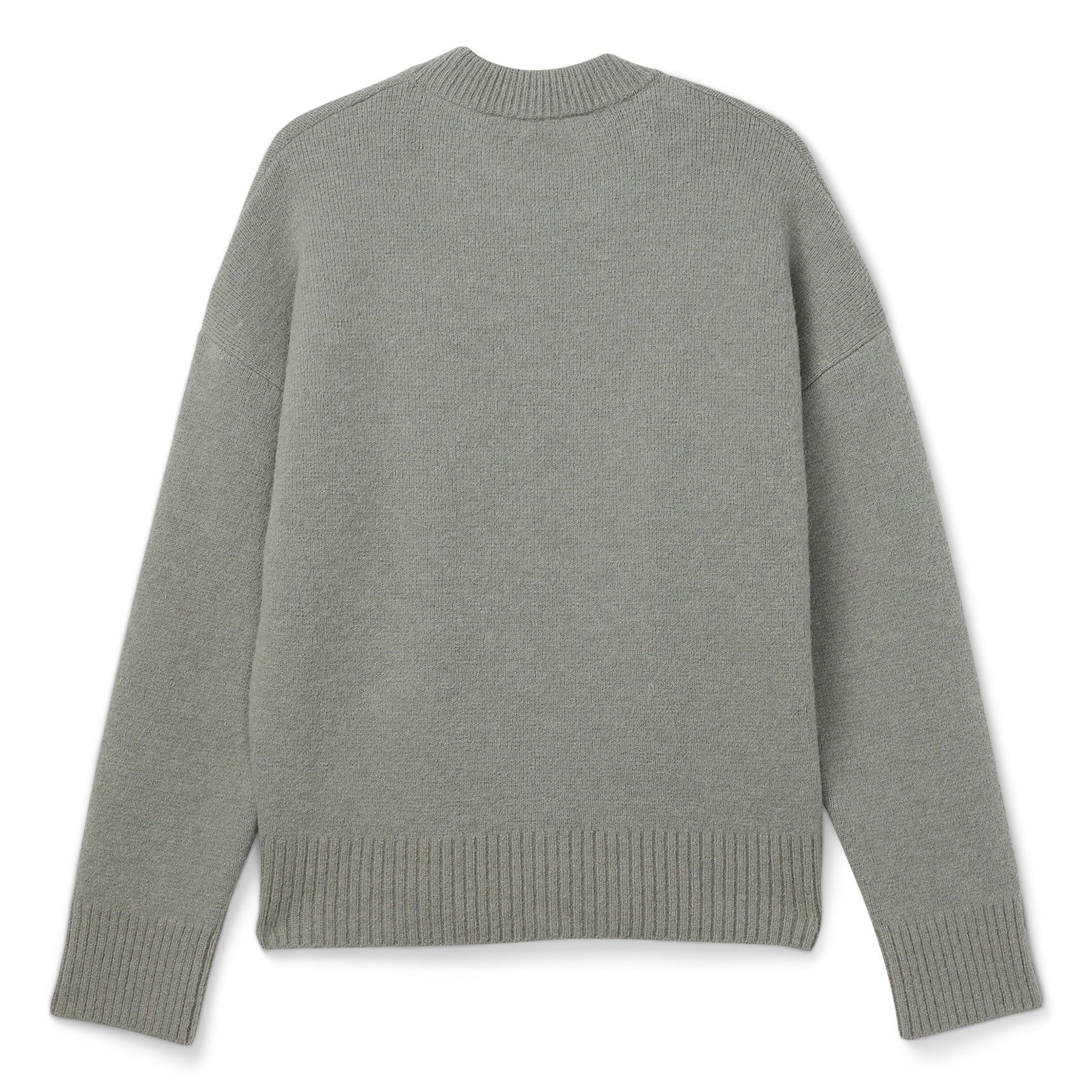 AMI ADC Alpaca Crewneck Sweater (Grey/Off white) Top