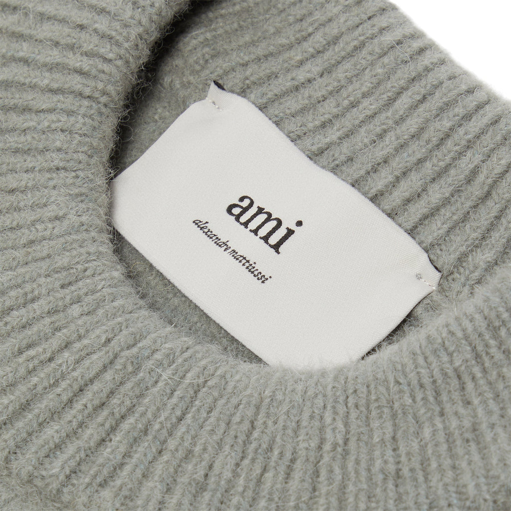 AMI ADC Alpaca Crewneck Sweater (Grey/Off white) Top