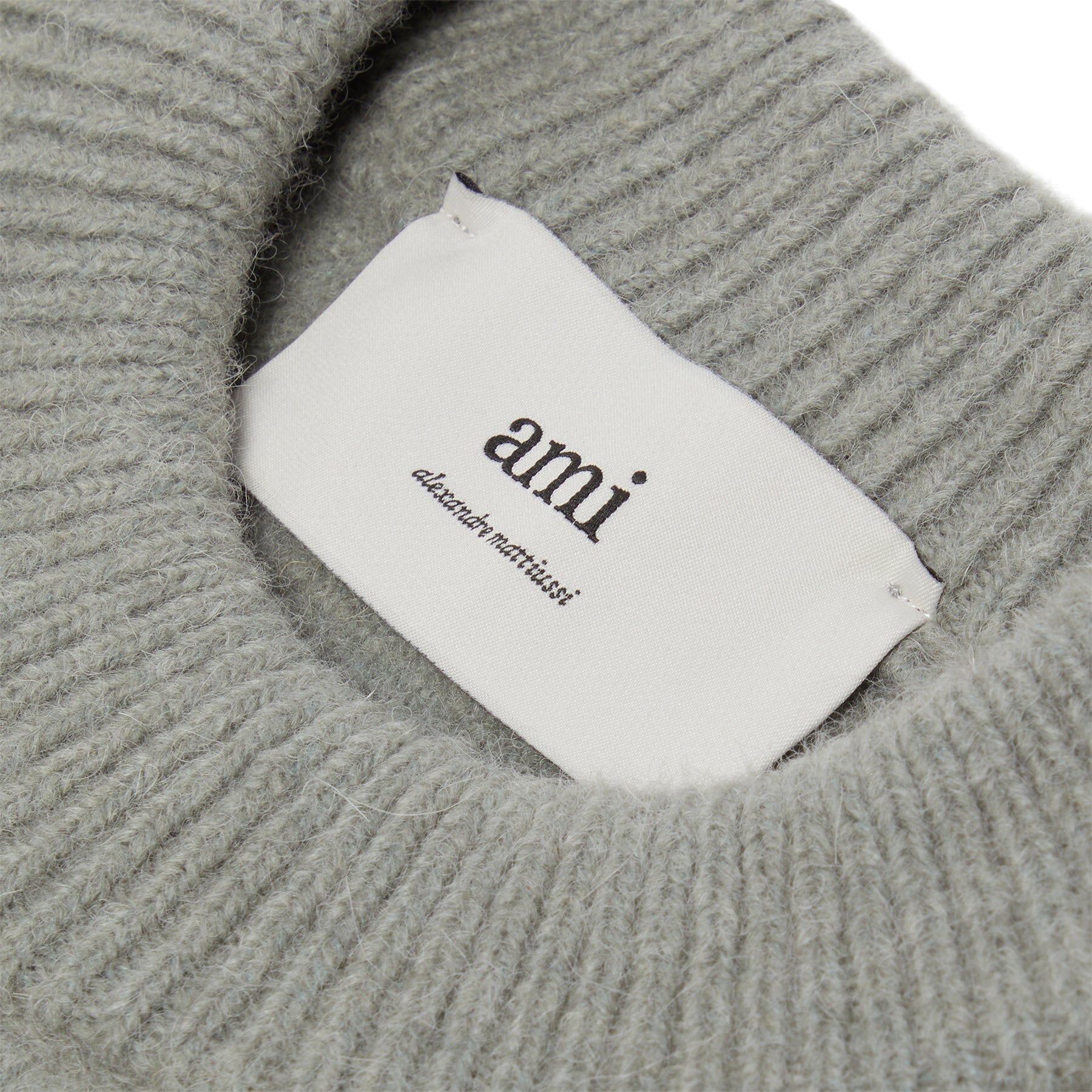 AMI ADC Alpaca Crewneck Sweater (Grey/Off white) Top