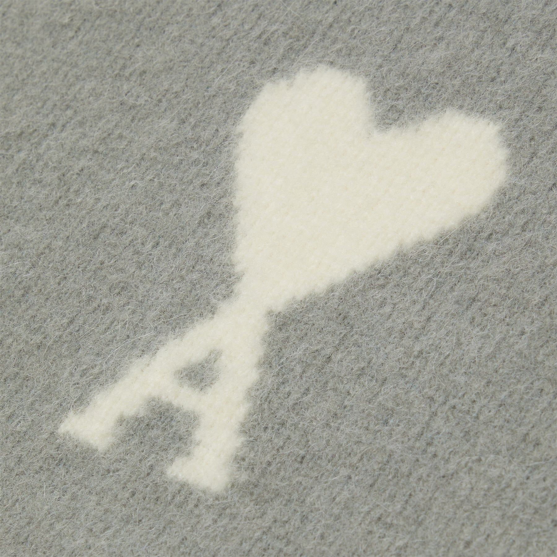 AMI ADC Alpaca Crewneck Sweater (Grey/Off white) Top
