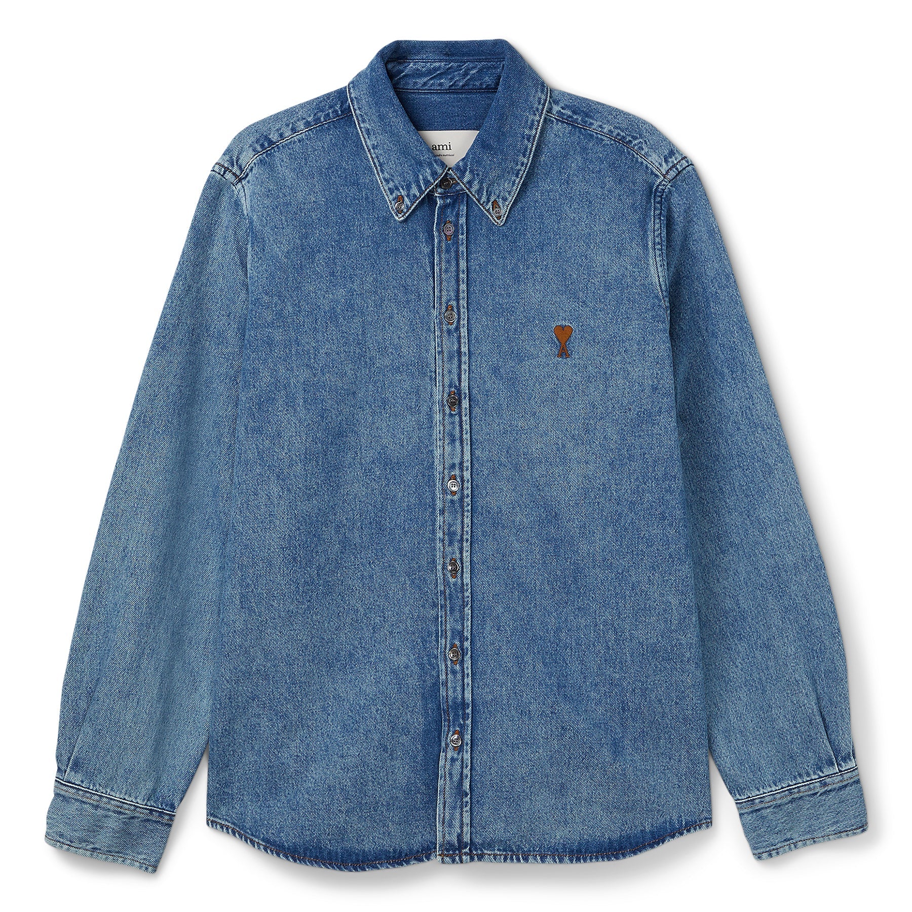 AMI ADC Cotton Button-Down Shirt (Blue) Top
