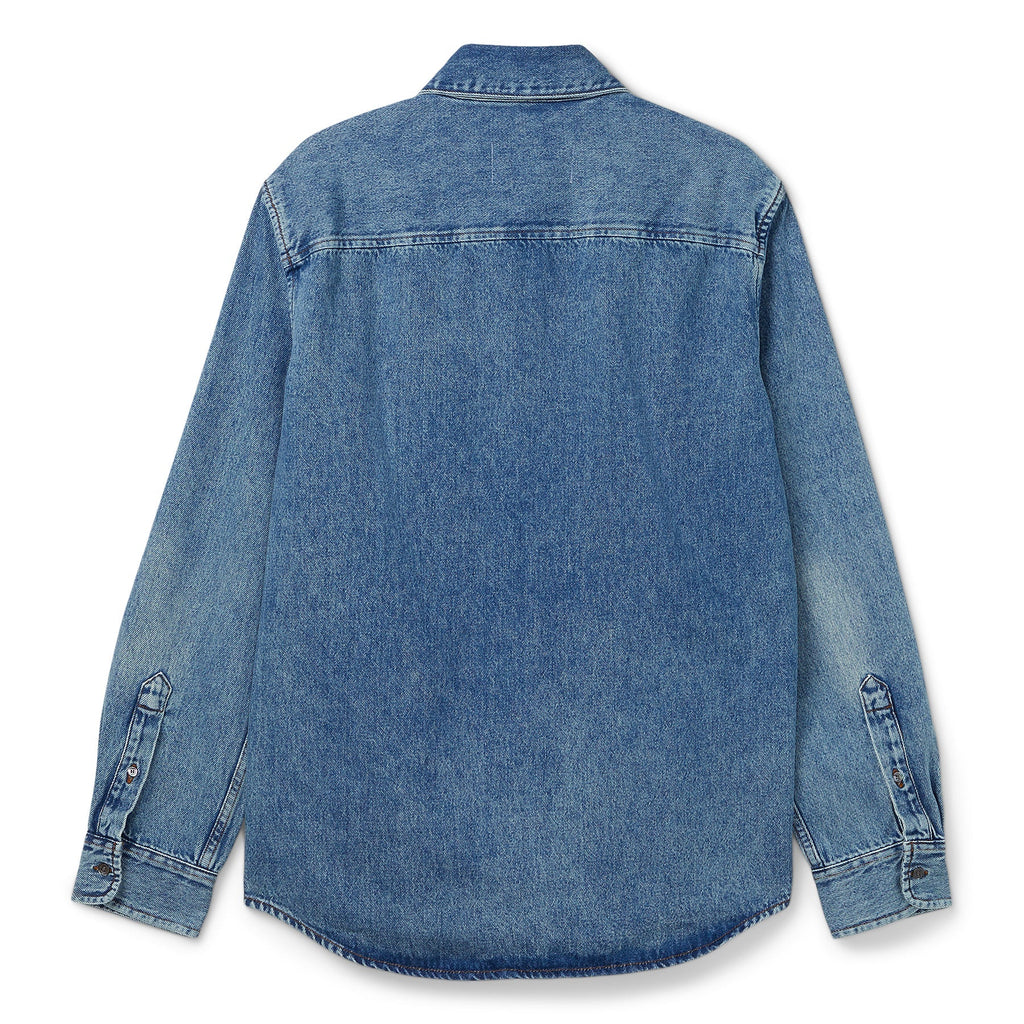 AMI ADC Cotton Button-Down Shirt (Blue) Top