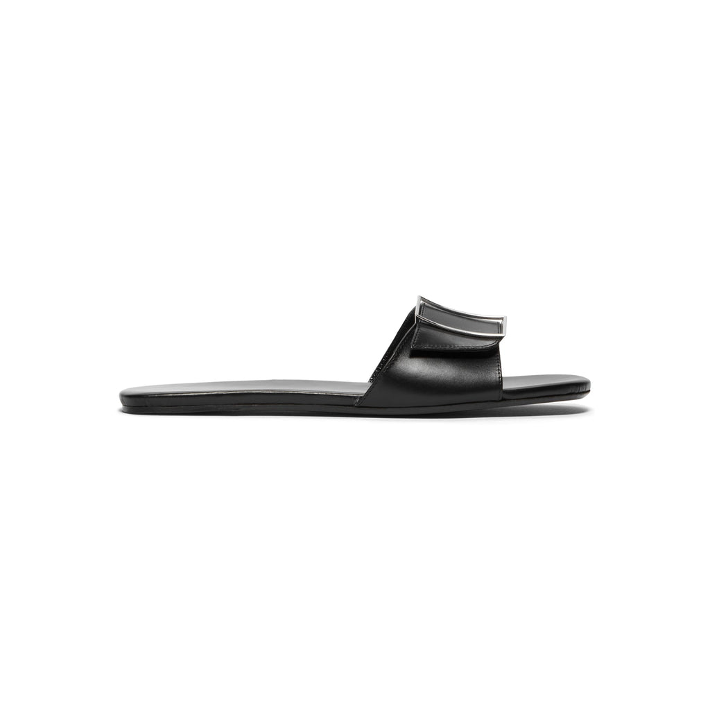 jude-floor-flat-ss25fo006bk001cl014-black-leather  Footwear