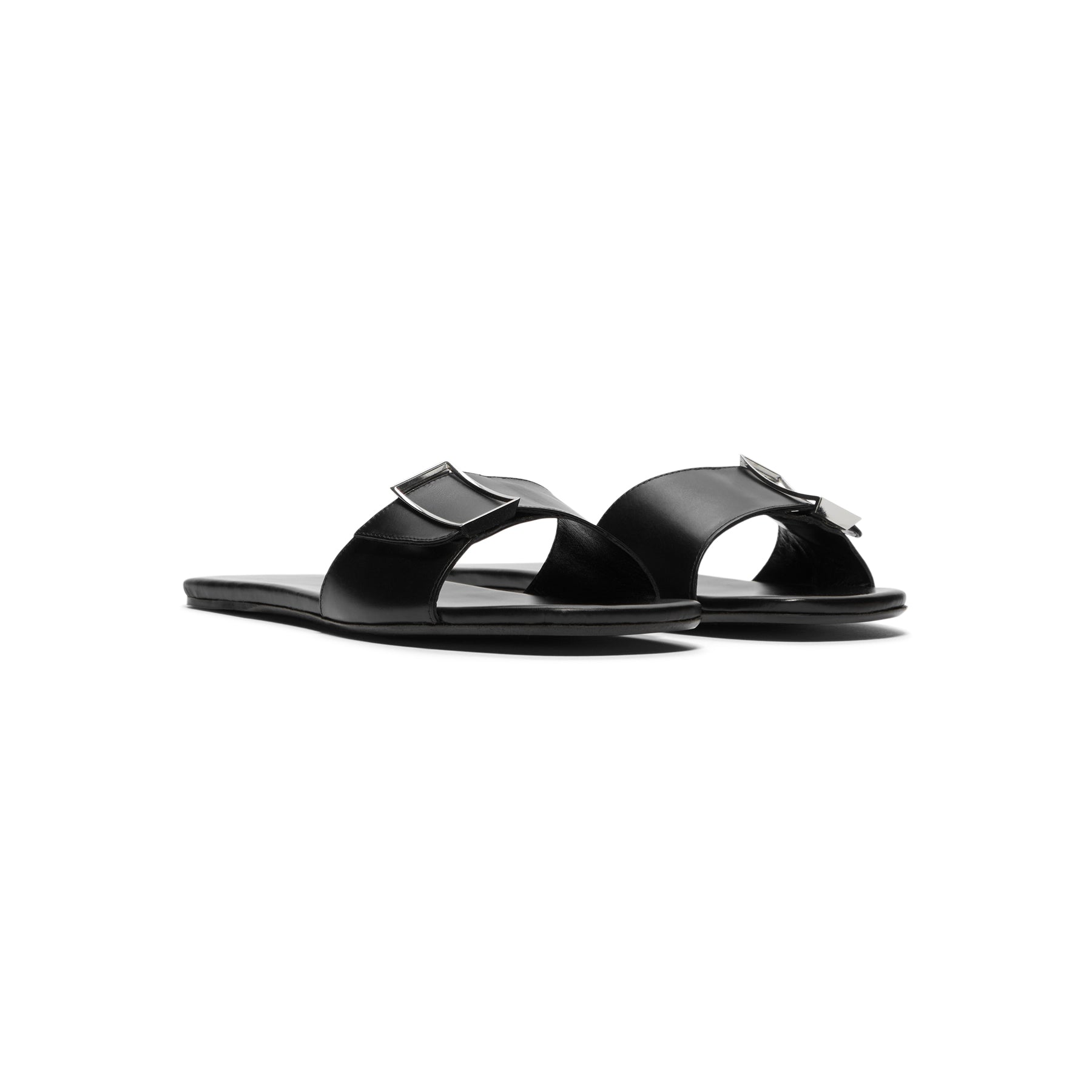 jude-floor-flat-ss25fo006bk001cl014-black-leather  Footwear