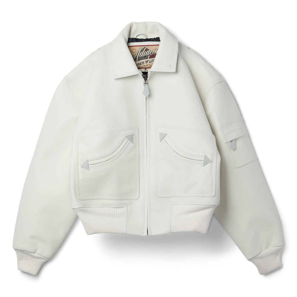 Adidem Asterisks Lambskin Jacket (White) Top