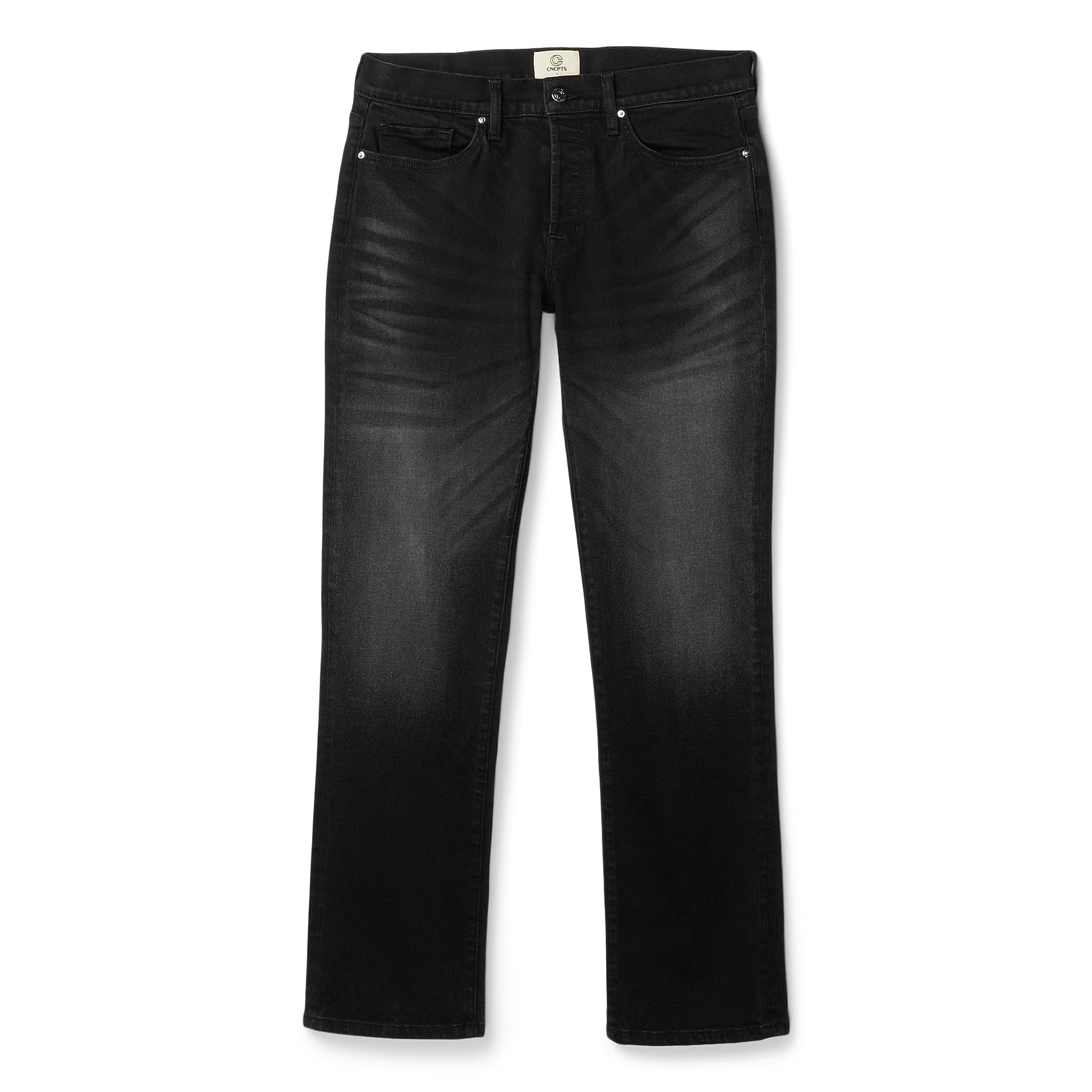 CNCPTS Washed Black Straight Denim (Black) Trousers