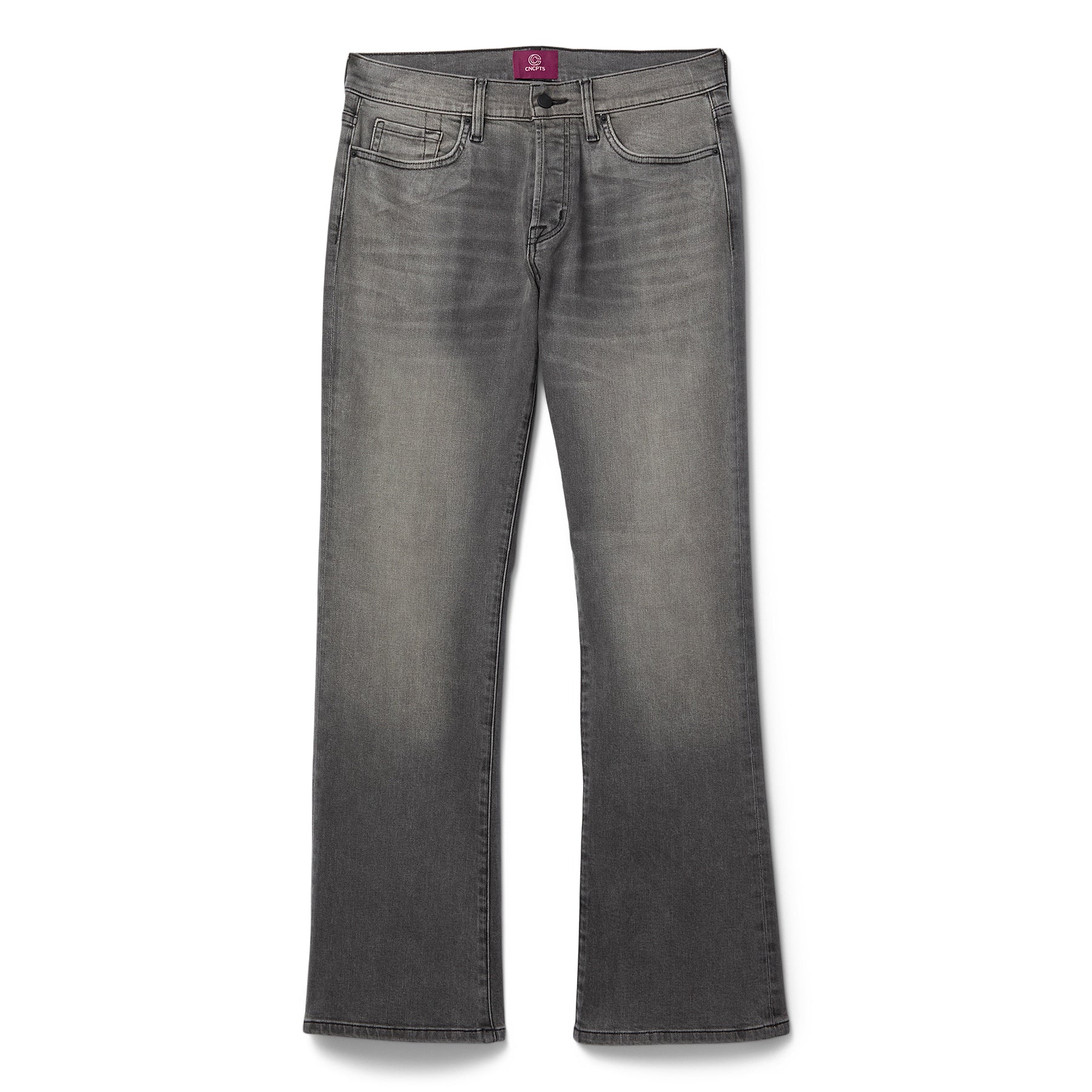 CNCPTS Coated Bootcut Denim (Grey) Trousers