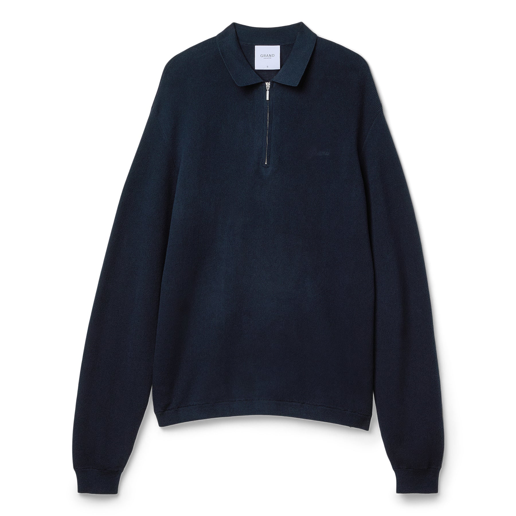 Grand Collection Knit Quarter Zip Sweater (Midnight Navy) Top
