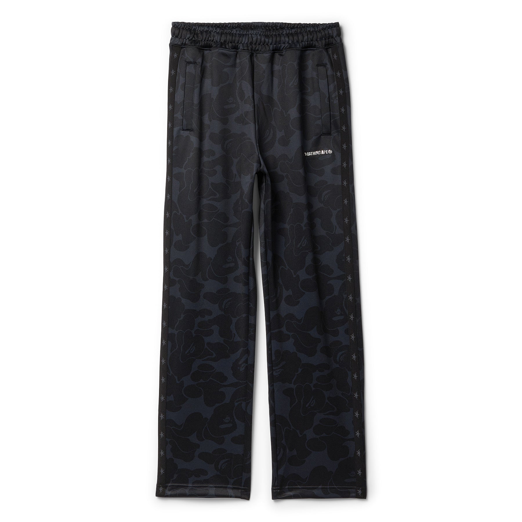 A Bathing Ape Solid Camo Bathing Ape Logo Relaxed Fit Sweat Pants (Black) Trousers