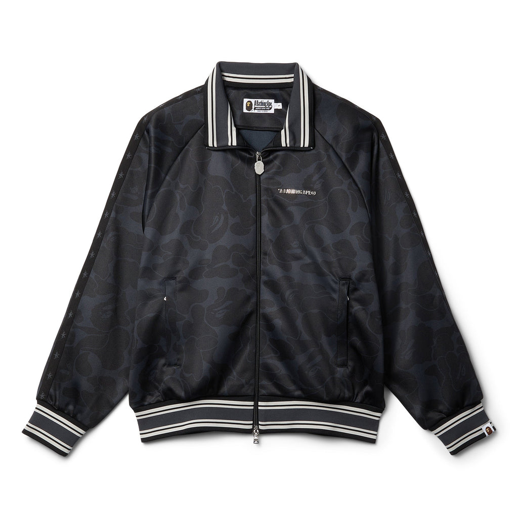 A Bathing Ape Solid Camo Bathing Ape Logo Relaxed Fit Track Jacket (Black) Top