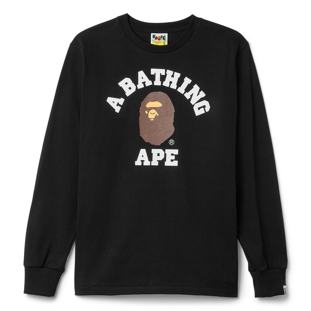 A Bathing Ape College Long Sleeve Tee (Black) Top