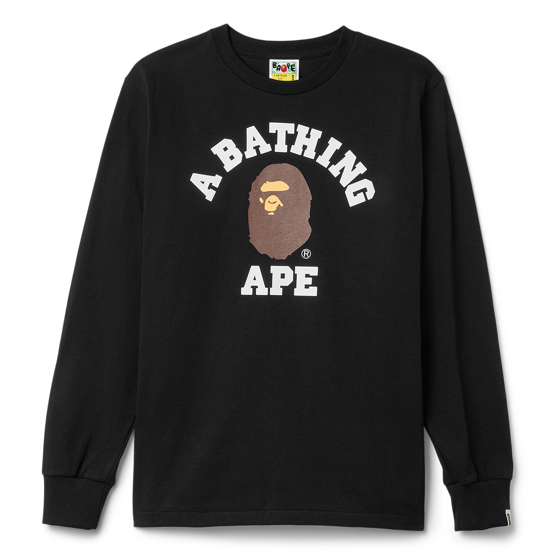 A Bathing Ape College Long Sleeve Tee (Black) Top