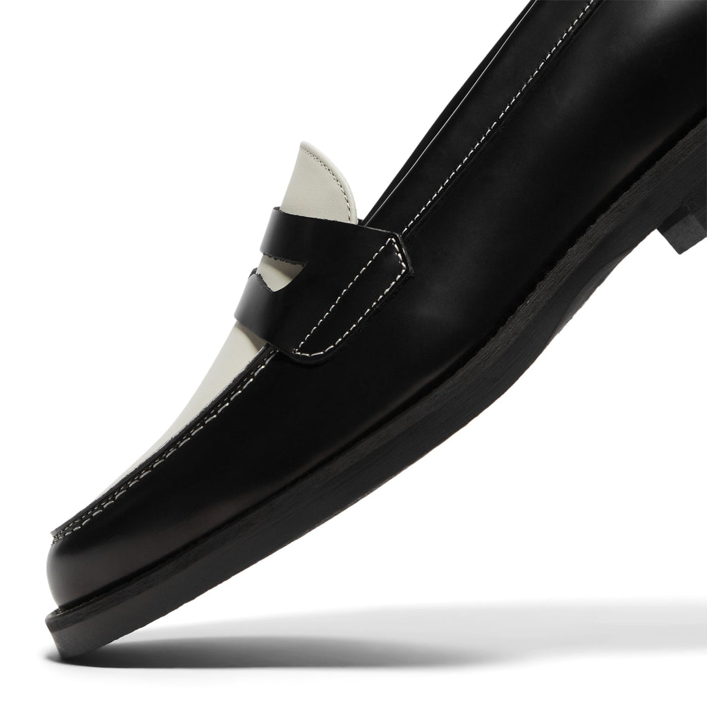 duke-dexter-wilde-black-white-penny-loafer-pwwbwpen-black-white  Footwear