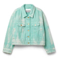 GANNI Overdyed Heavy Denim Cropped Jacket (Brook Green) Top