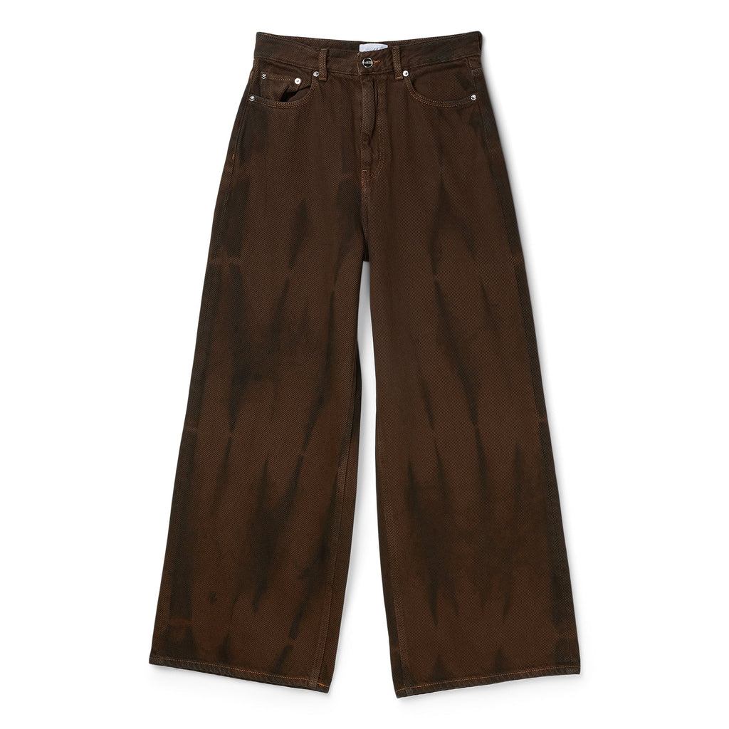 GANNI Overdyed Heavy Denim Baggy Jeans (Chicory Coffee) Trousers