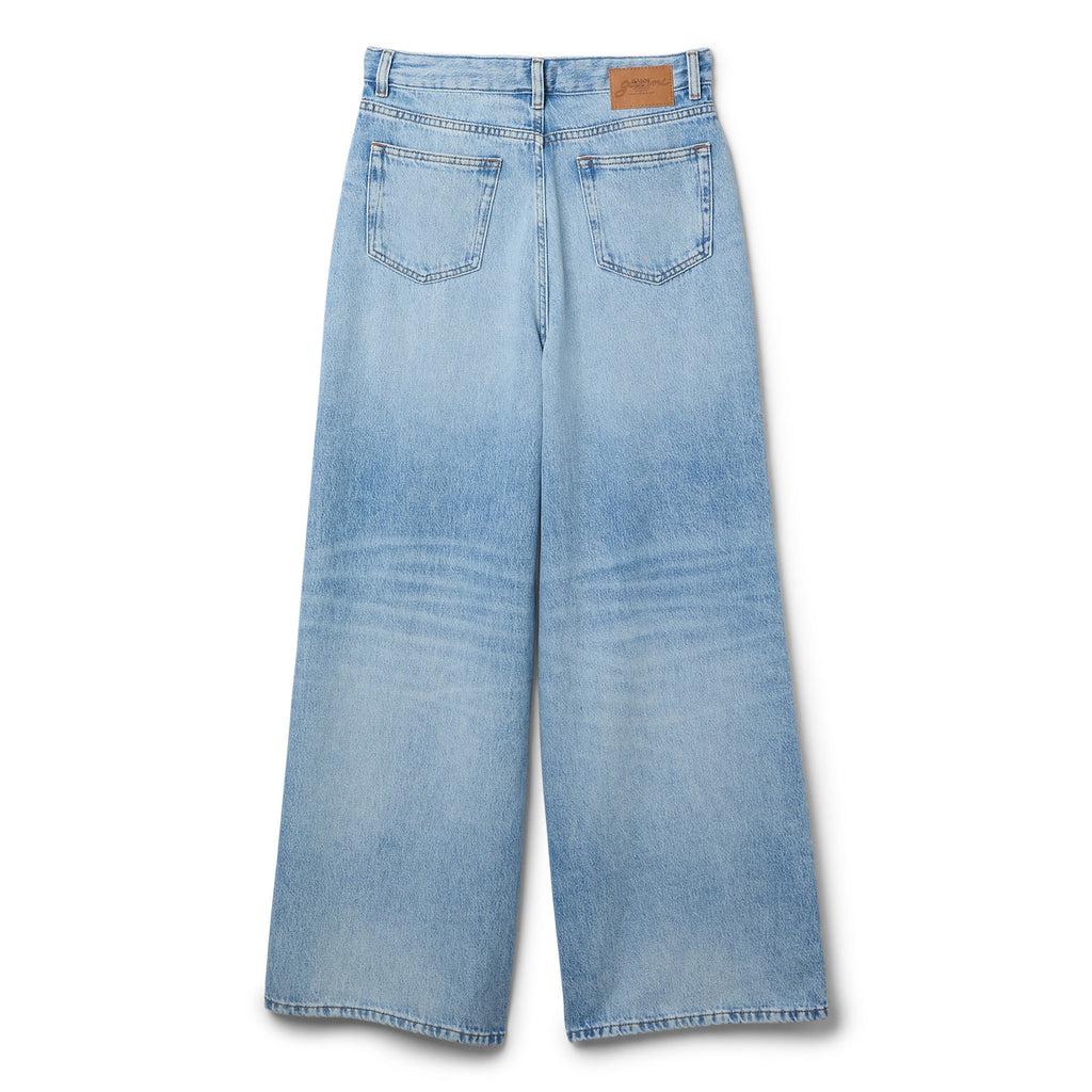 GANNI Soft Rigid Denim Baggy Jeans (Light Blue Stone) Trousers