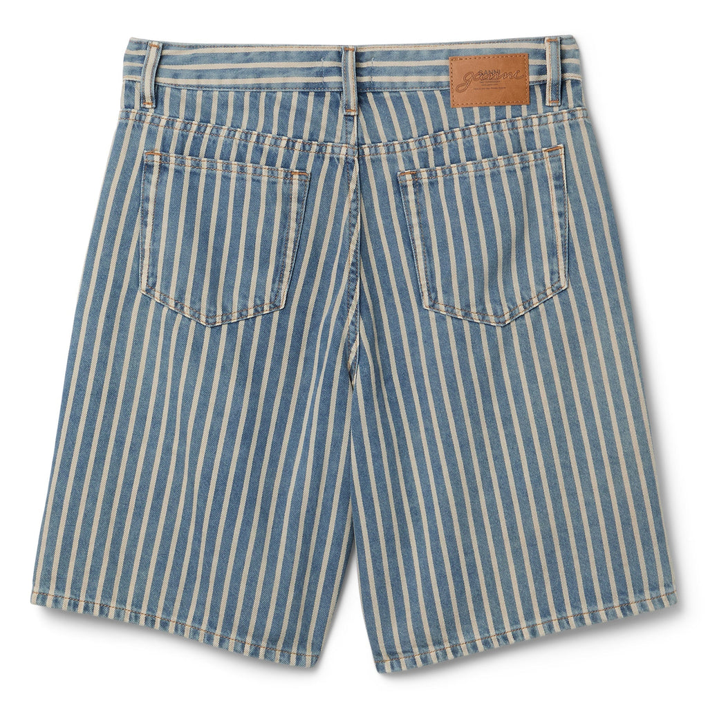GANNI Light Stripe Denim Shorts (Soft Chambray) Trousers