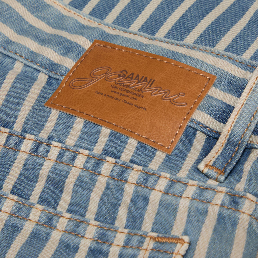 GANNI Light Stripe Denim Shorts (Soft Chambray) Trousers