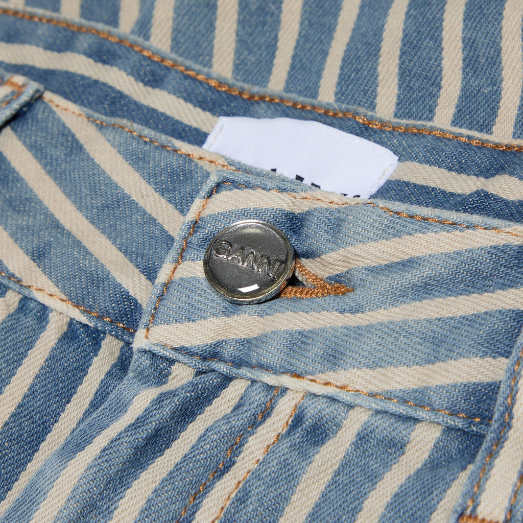 GANNI Light Stripe Denim Shorts (Soft Chambray) Trousers