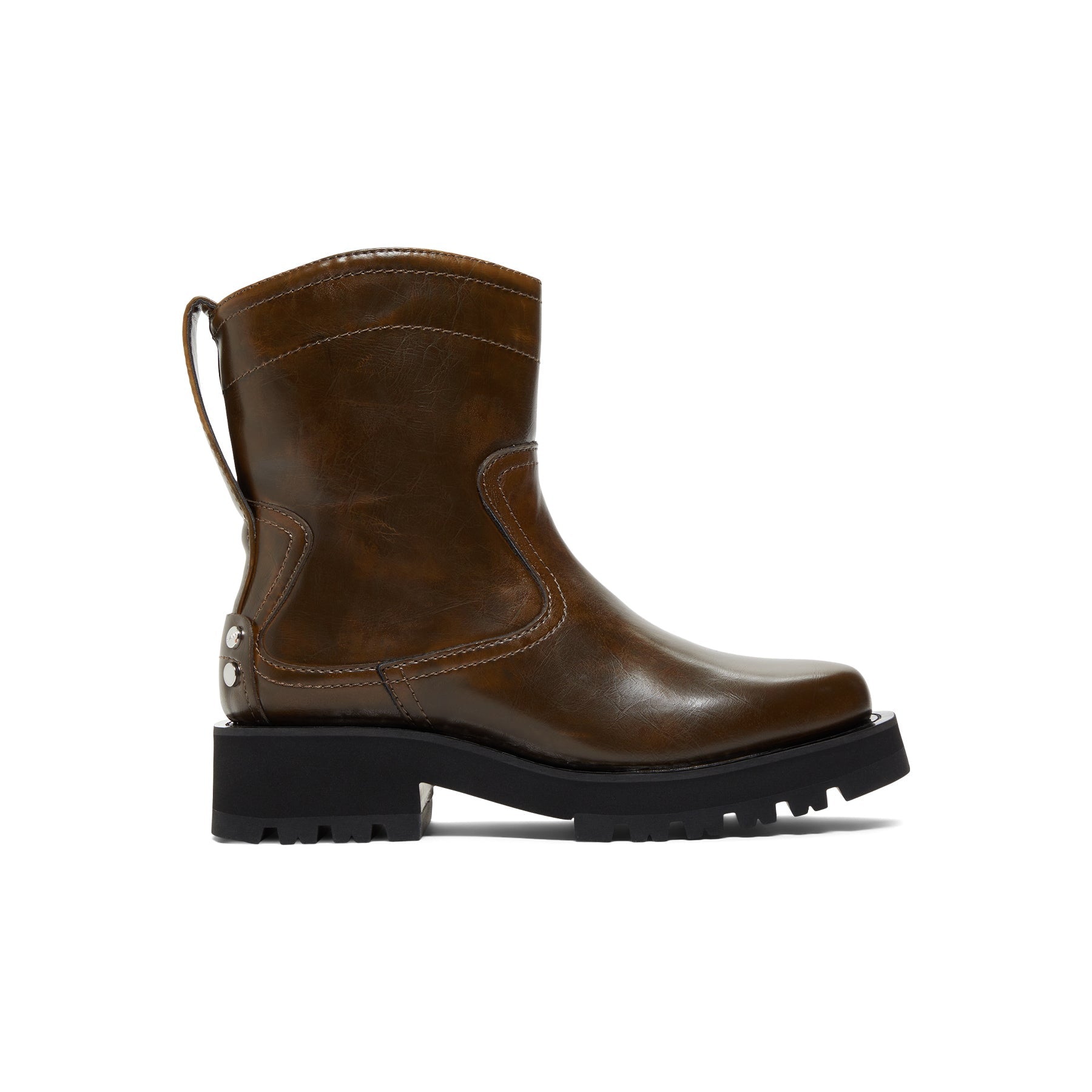 ganni-studs-low-boot-crinkle-oleatex-s3024-826-dark-olive  Footwear