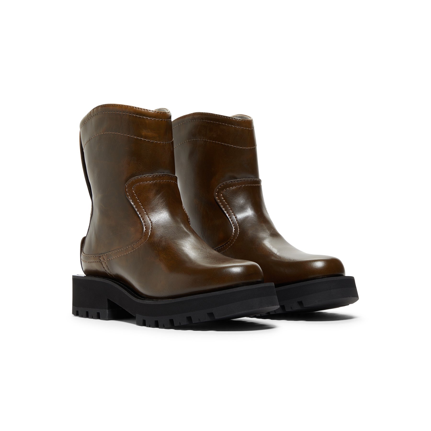 ganni-studs-low-boot-crinkle-oleatex-s3024-826-dark-olive  Footwear
