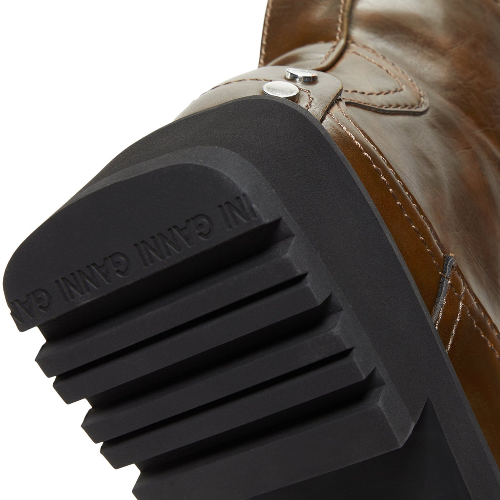ganni-studs-low-boot-crinkle-oleatex-s3024-826-dark-olive  Footwear
