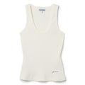 GANNI Heavy Rib Jersey Tank Top (Egret)