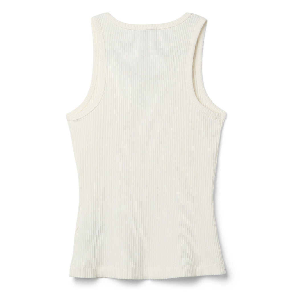 GANNI Heavy Rib Jersey Tank Top (Egret)