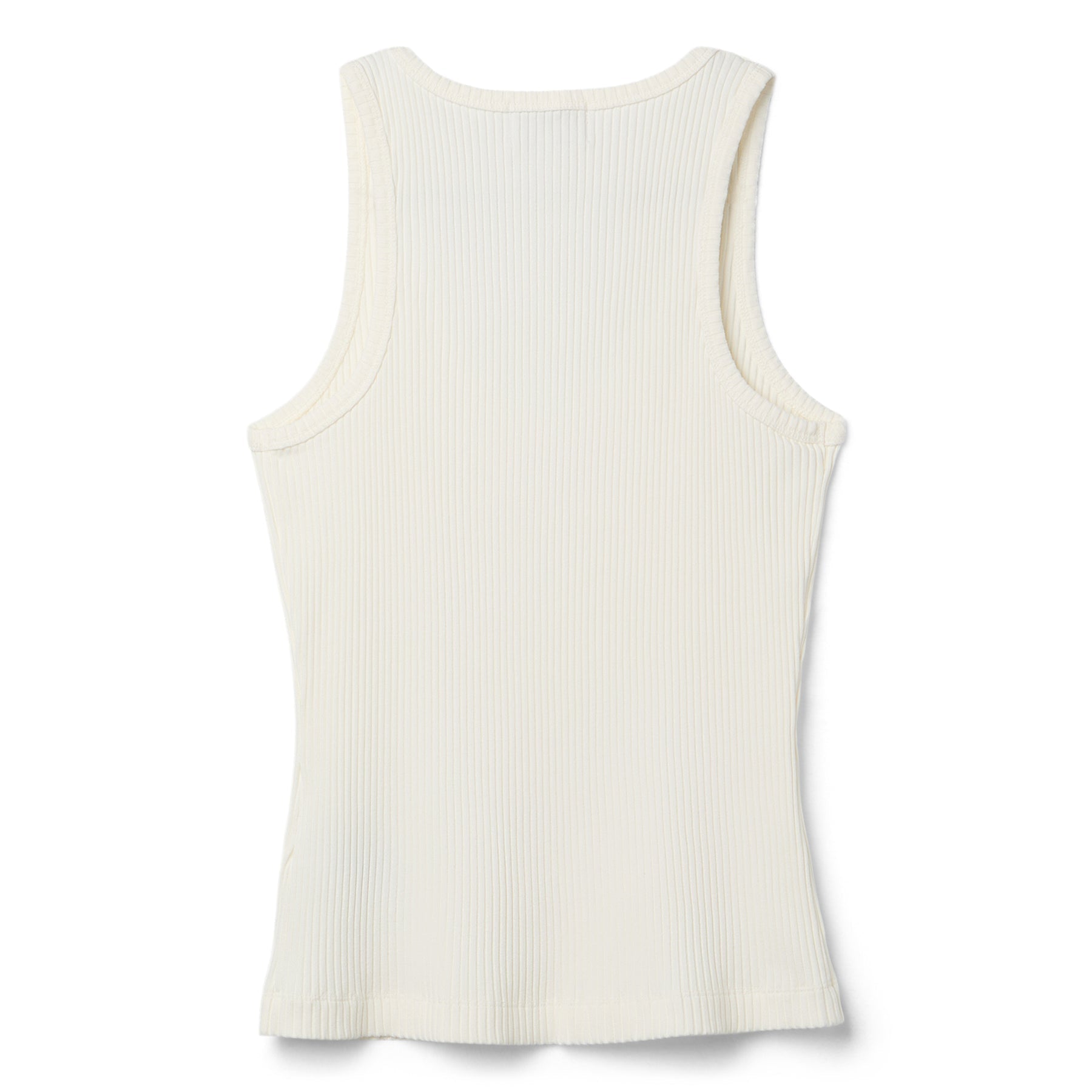 GANNI Heavy Rib Jersey Tank Top (Egret)
