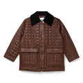 GANNI Shiny Quilt Midi Jacket (Chicory Coffee) Top