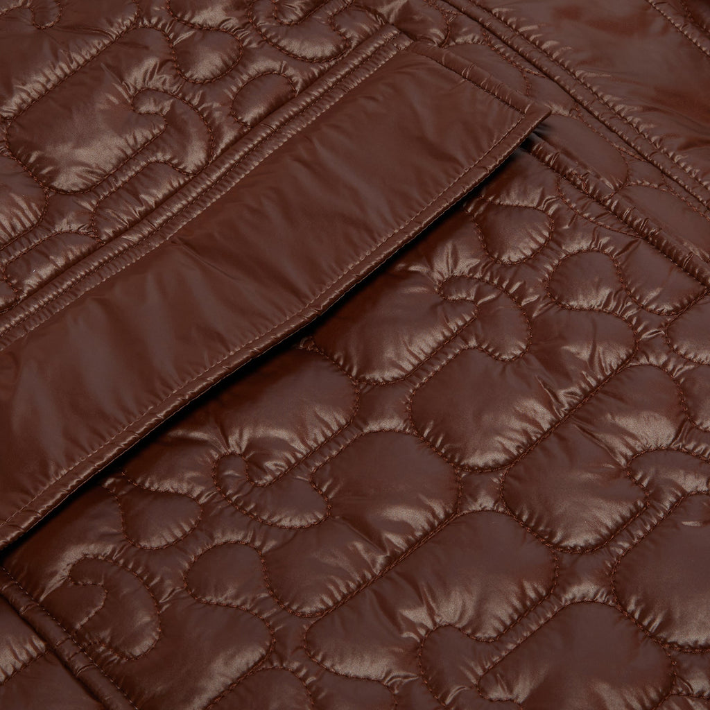 GANNI Shiny Quilt Midi Jacket (Chicory Coffee) Top