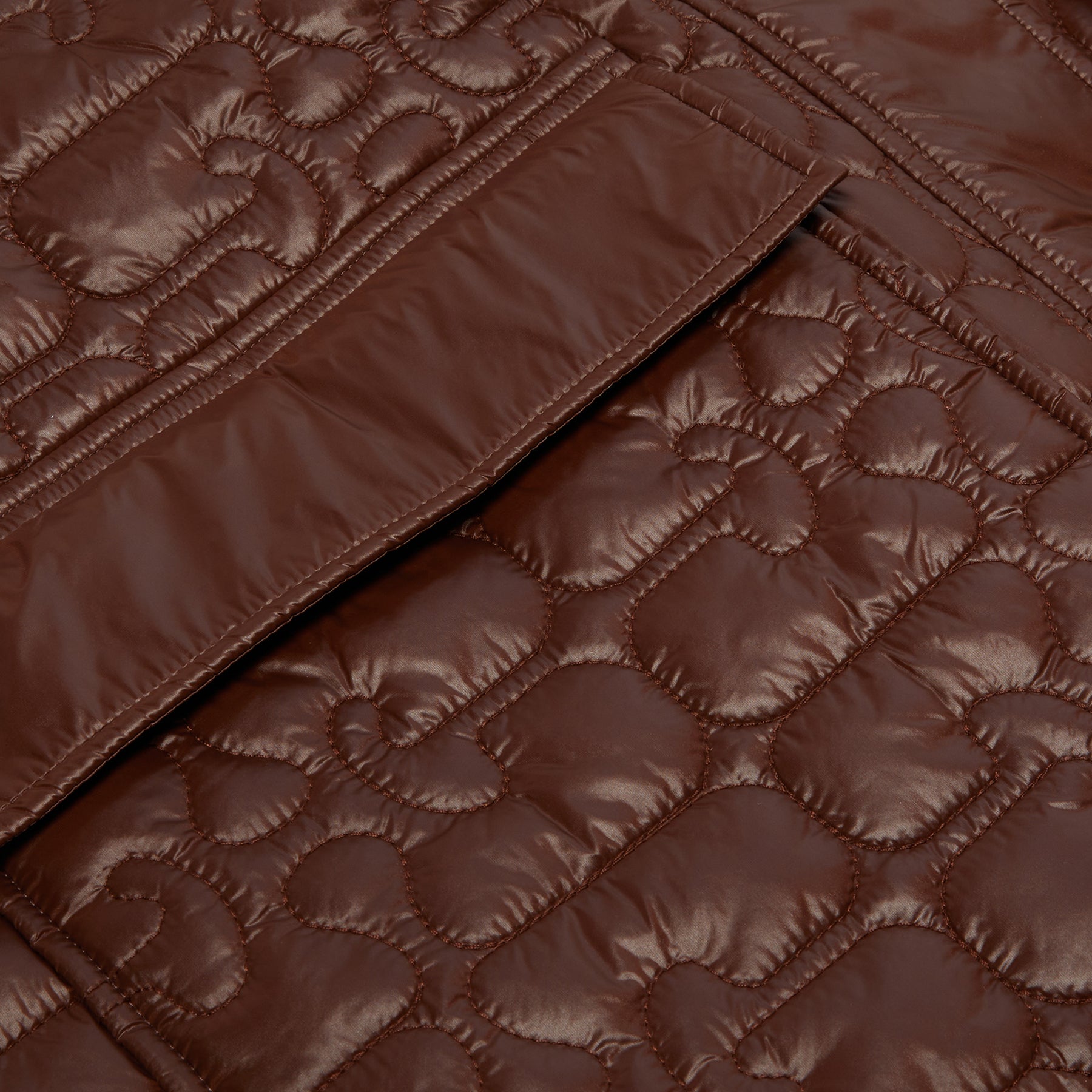 GANNI Shiny Quilt Midi Jacket (Chicory Coffee) Top