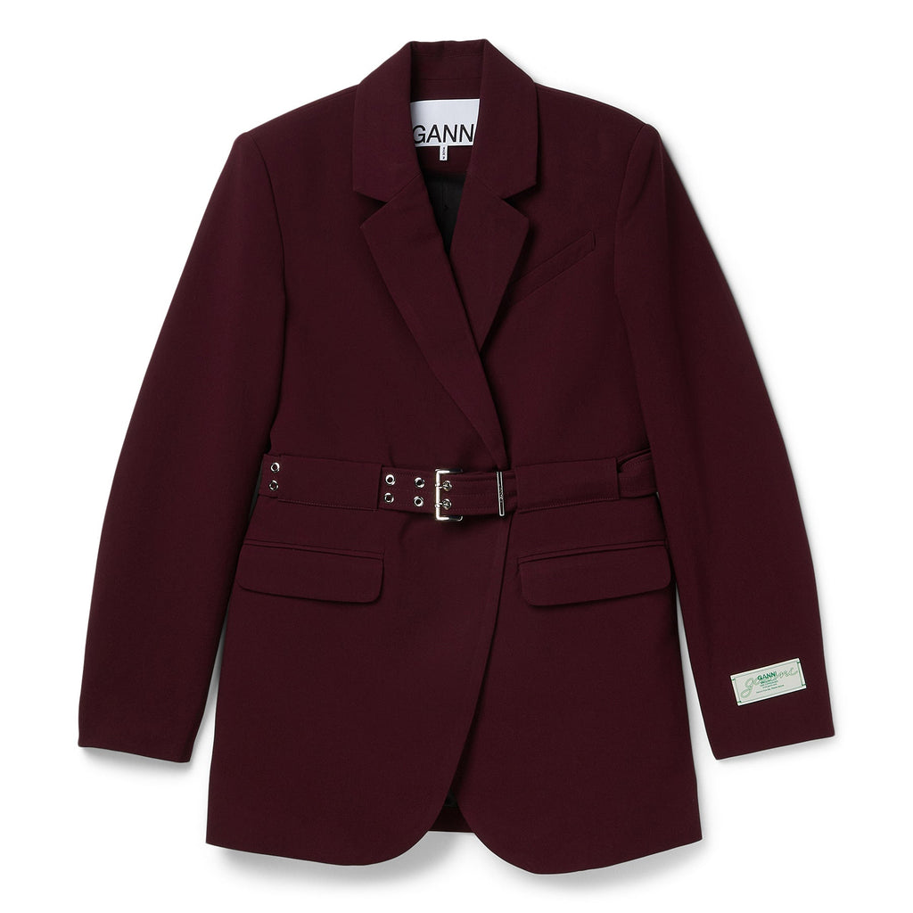 GANNI Future Twill Suiting Blazer (Port Royale) Top