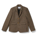 GANNI Check Wool Mix Oversized Blazer (Chicory Coffee) Top