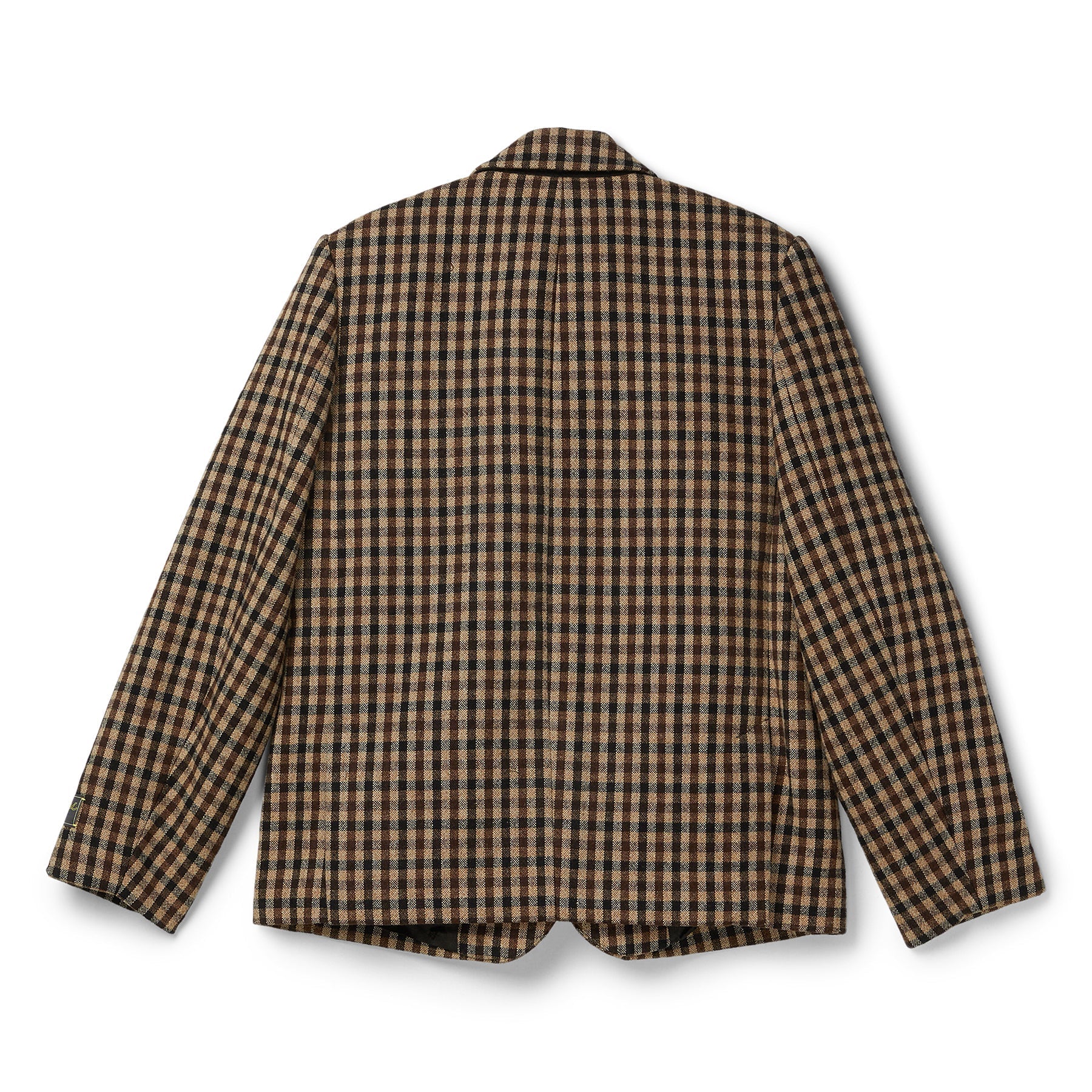 GANNI Check Wool Mix Oversized Blazer (Chicory Coffee) Top