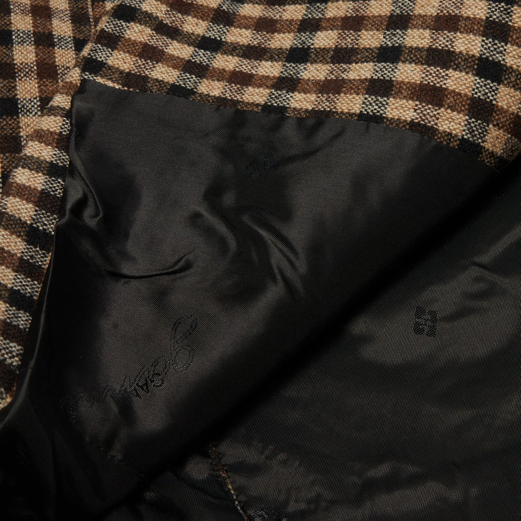 GANNI Check Wool Mix Oversized Blazer (Chicory Coffee) Top