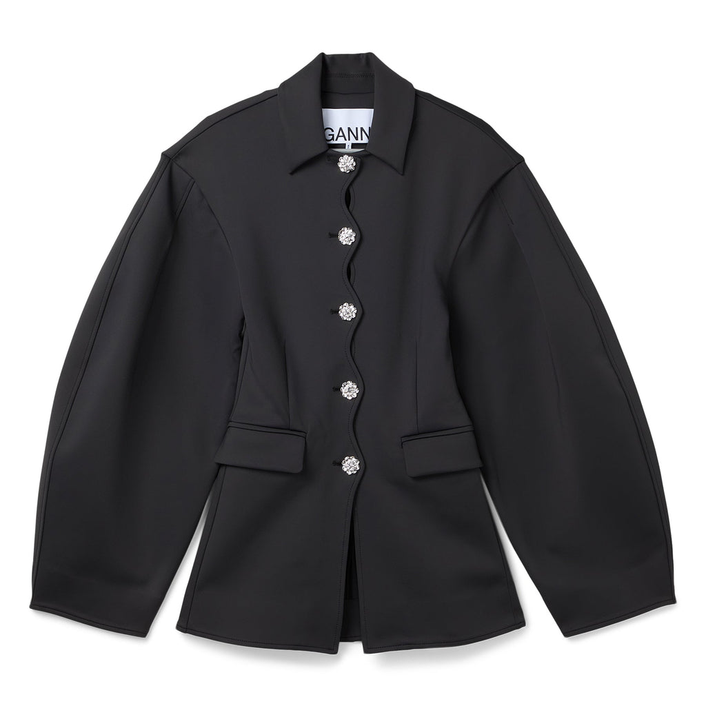 GANNI Structured Blazer (Phantom) Top