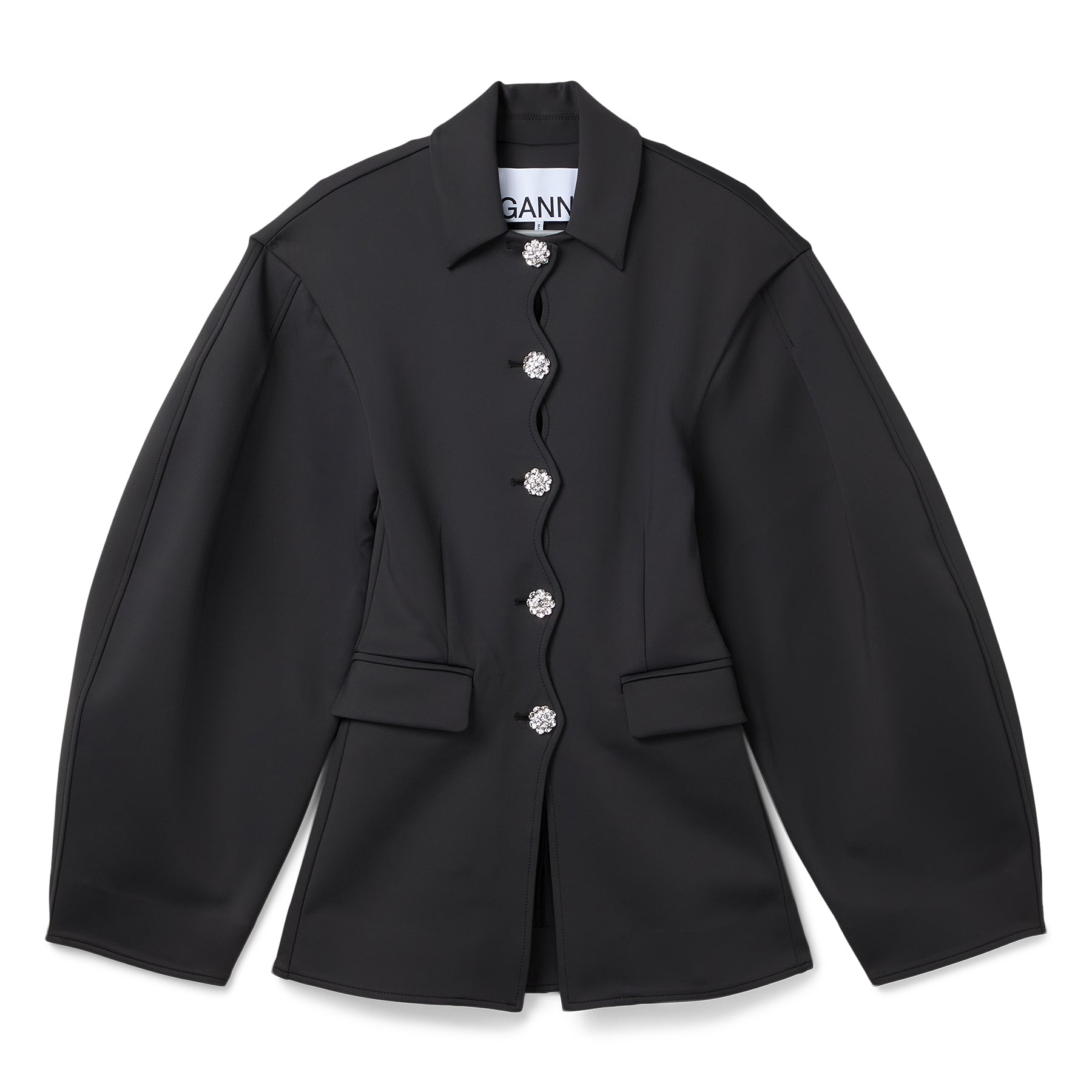 GANNI Structured Blazer (Phantom) Top