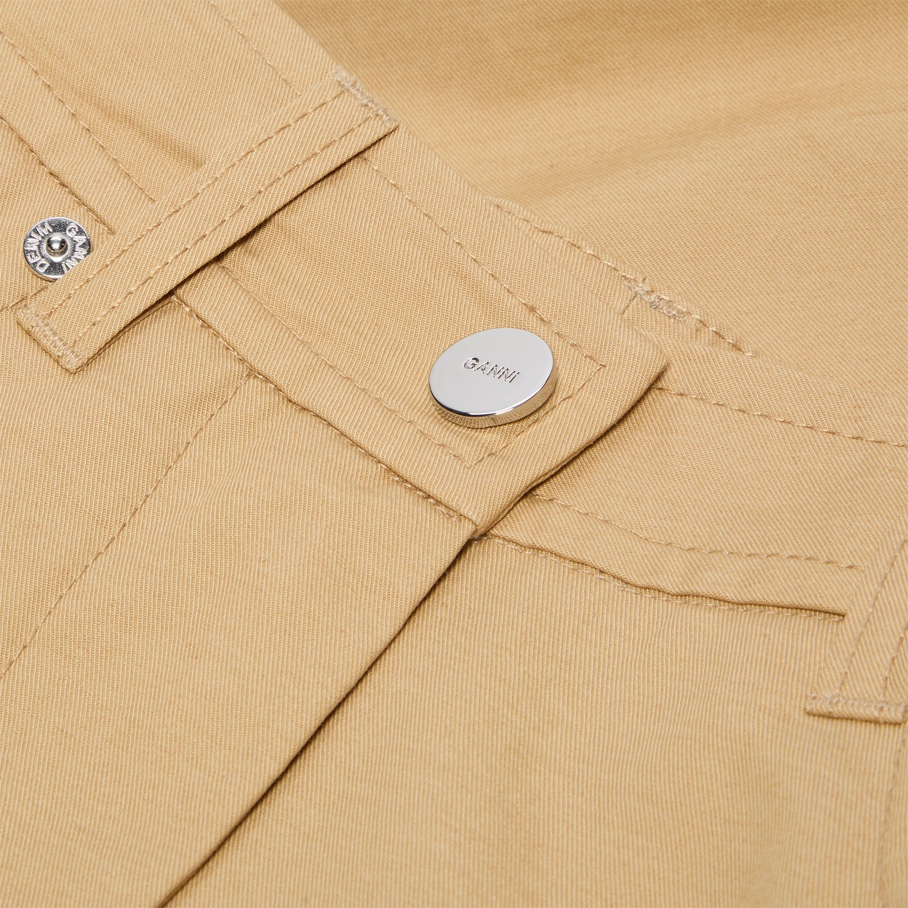 GANNI Classic Summer Suiting Long Skirt (Pale Khaki)