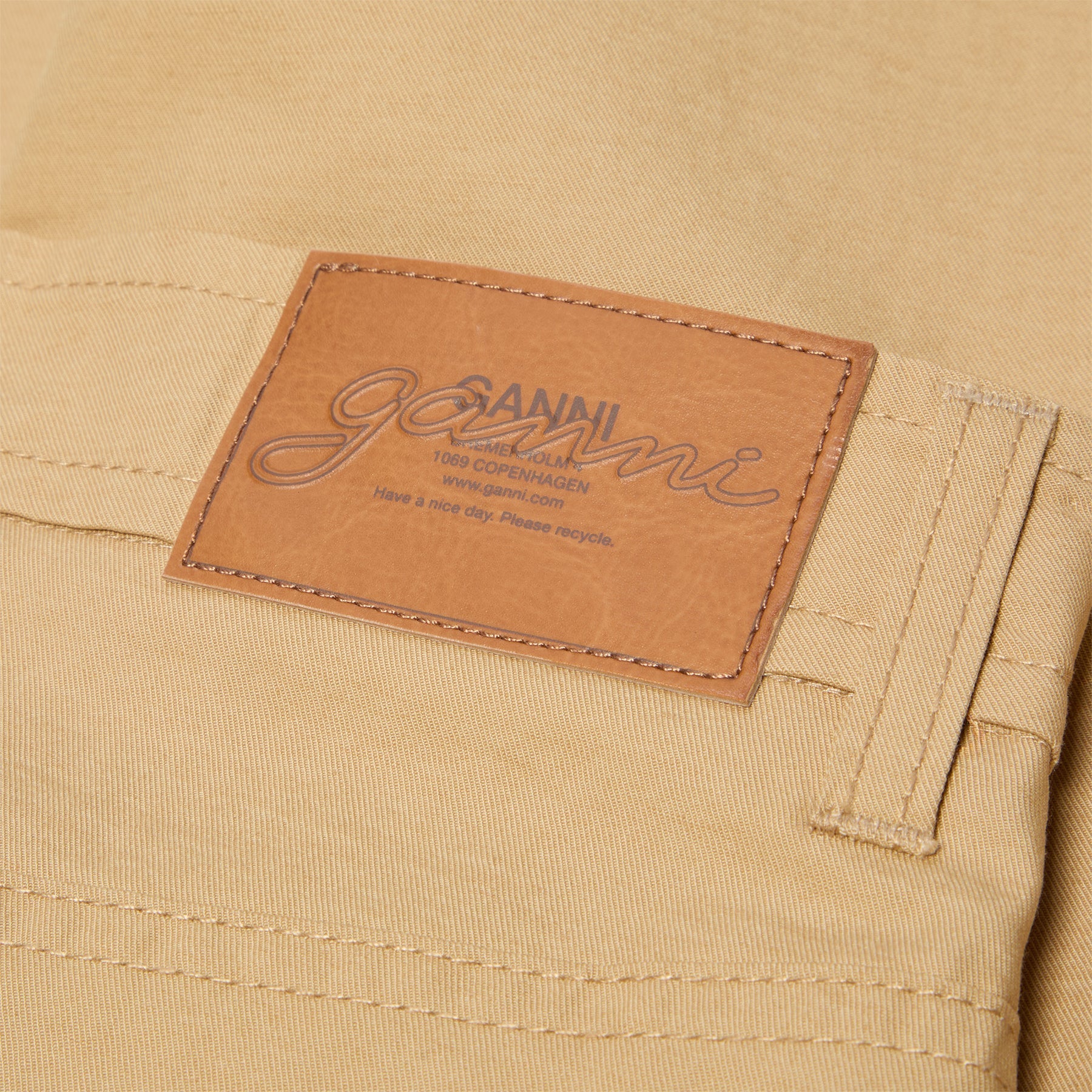GANNI Classic Summer Suiting Long Skirt (Pale Khaki)