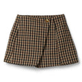 GANNI Check Wool Mix Skirt (Chicory Coffee)