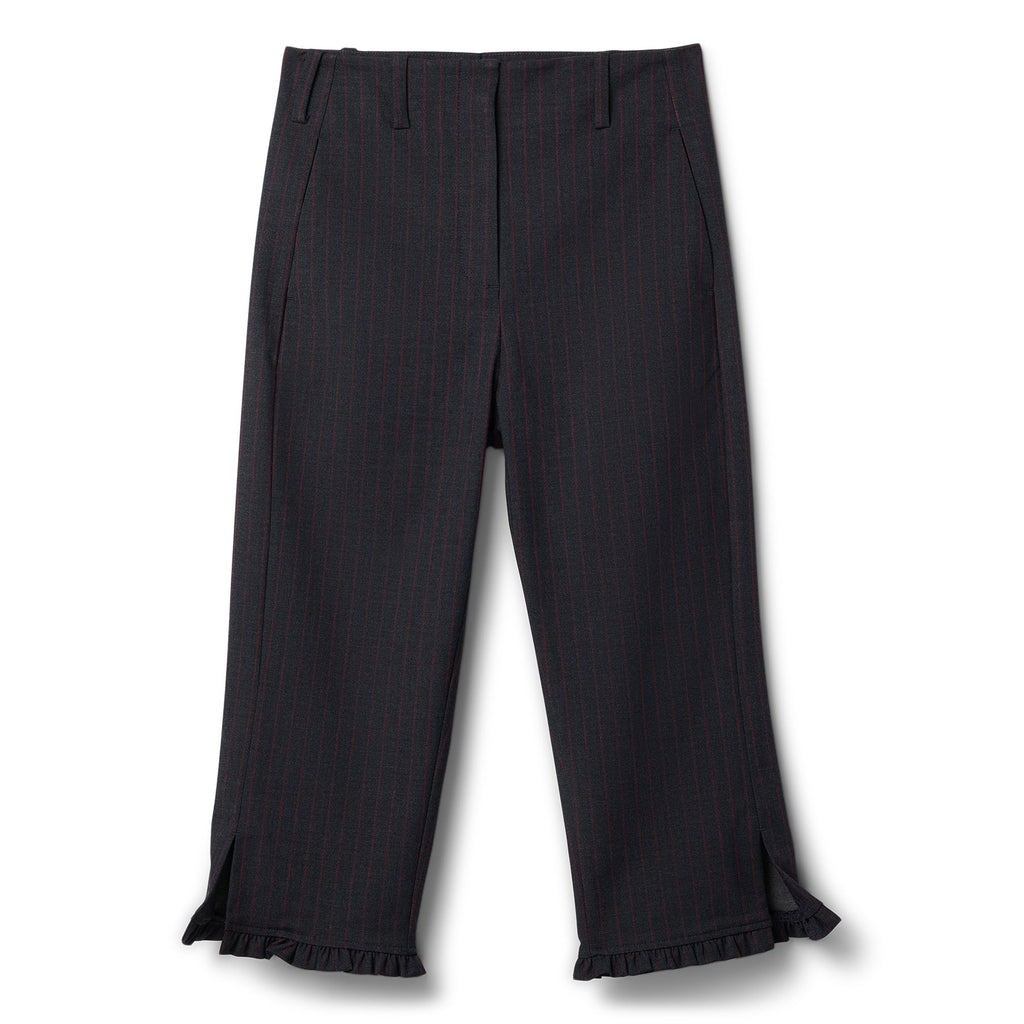 GANNI Stretch Stripe Tailoring Capri Pants (Phantom) Trousers