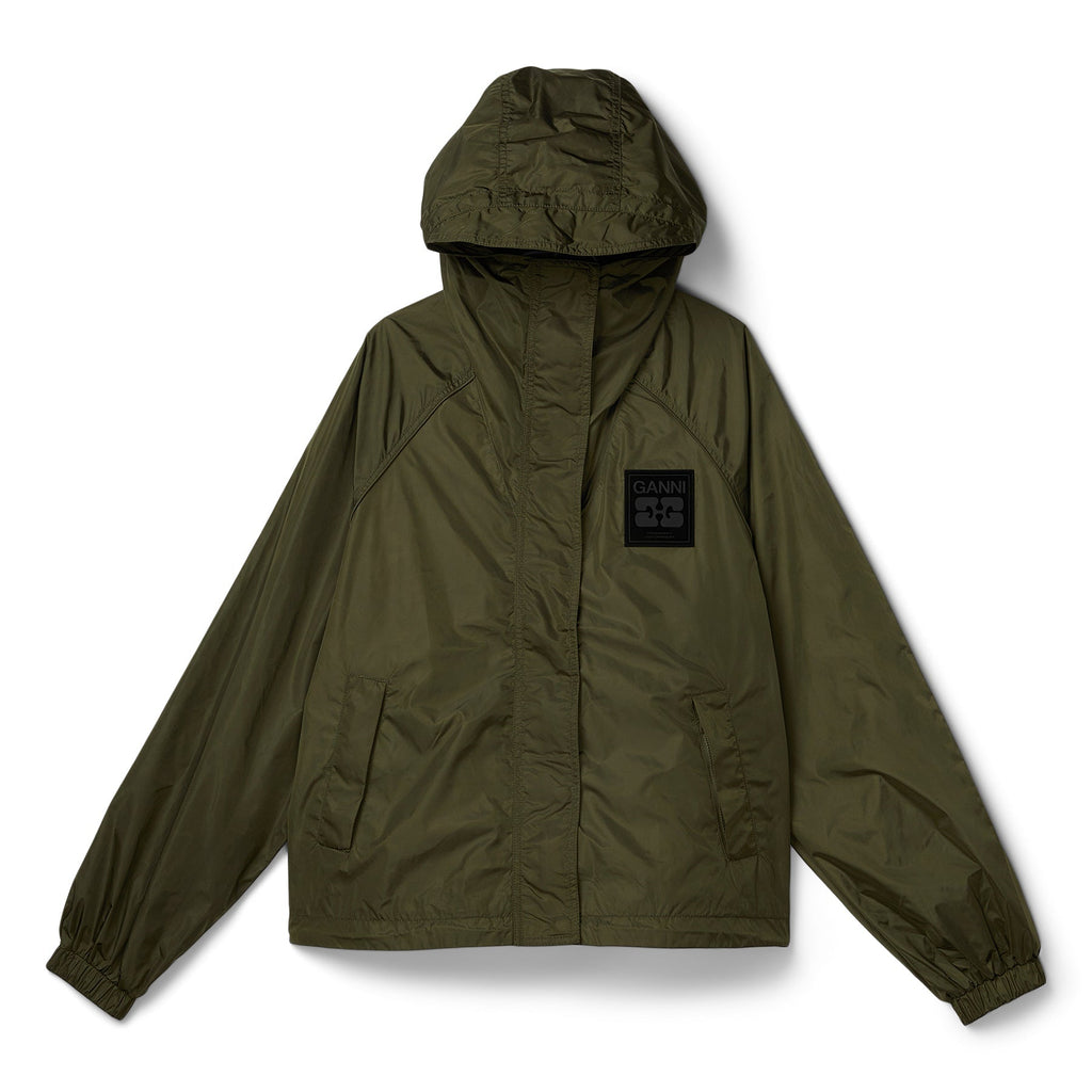 GANNI Flyweight Nylon Jacket (Kalamata) Top