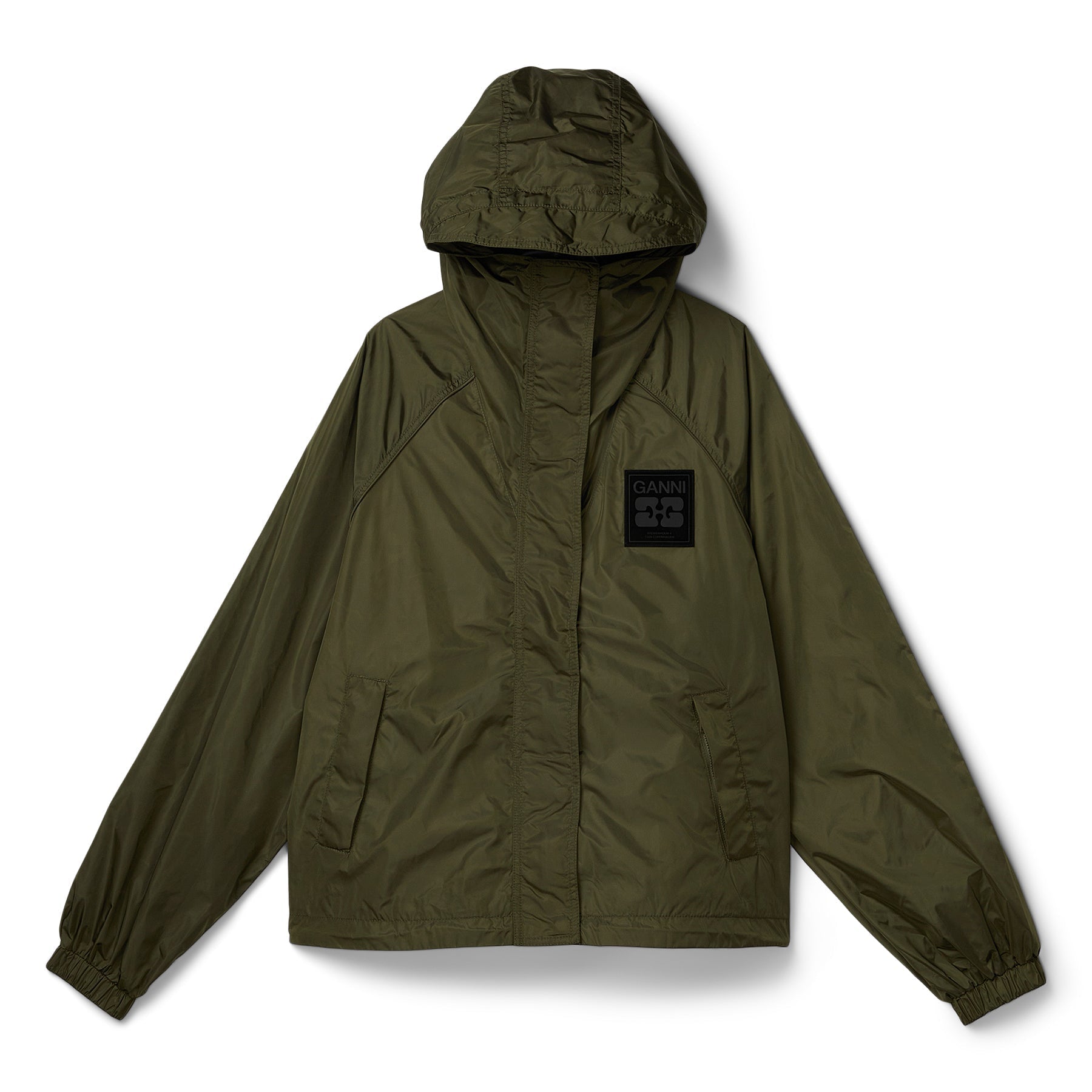 GANNI Flyweight Nylon Jacket (Kalamata) Top