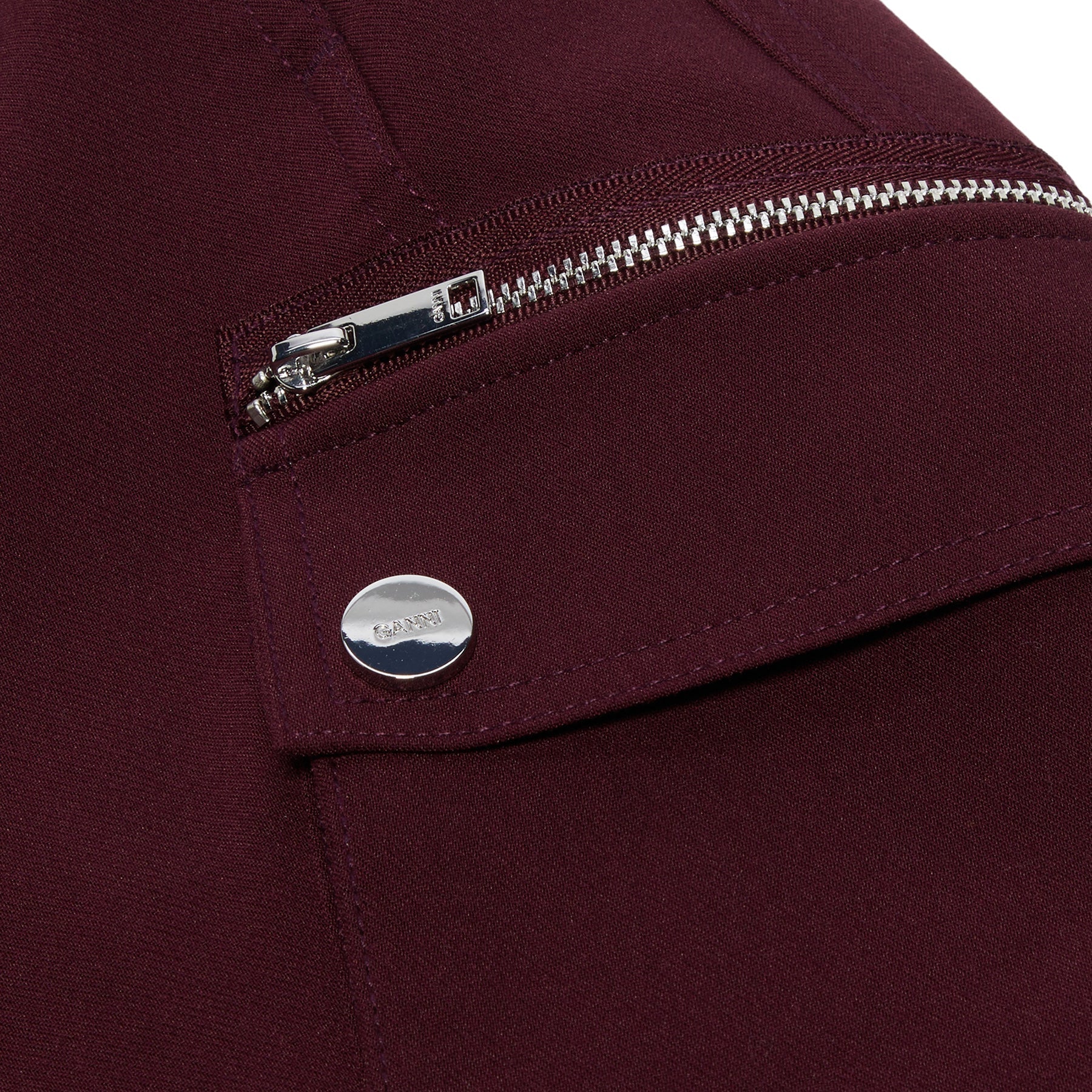 GANNI Future Twill Suiting Elasticated Pants (Port Royale) Trousers